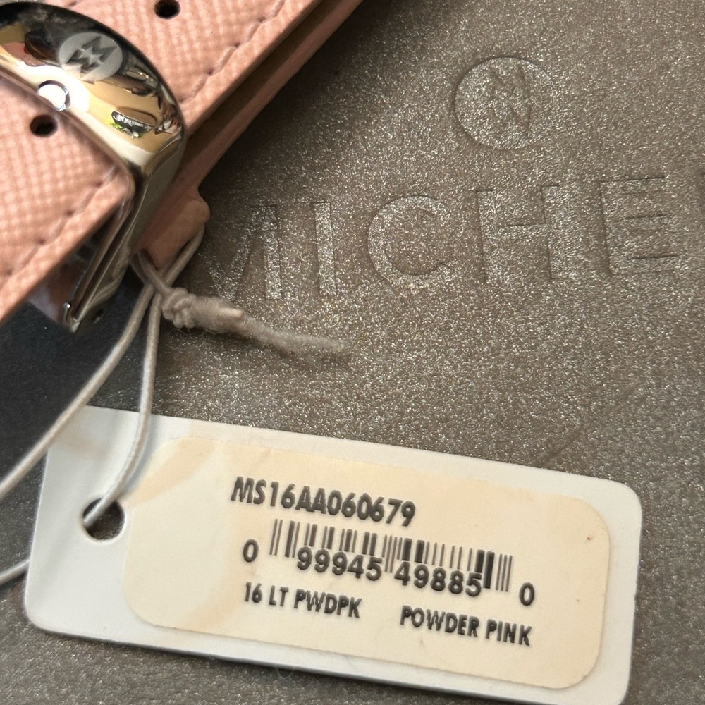 NWT Michele Pink Leather Watch Strap 16 - Picture 2 of 4